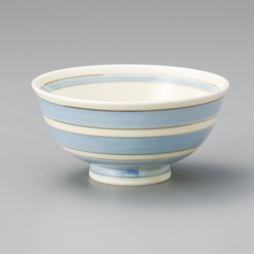 64521-131 アイボリー二色ライン汁碗(青)|業務用食器カタログ陶里30号