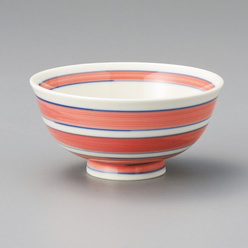 64522-131 アイボリー二色ライン汁碗(赤)|業務用食器カタログ陶里30号