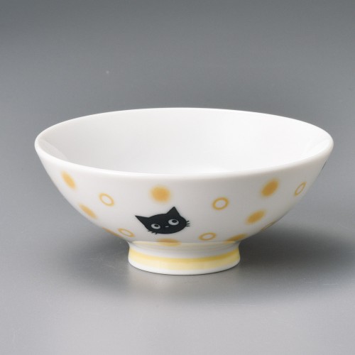 65141-121 黄水玉ねこ茶碗|業務用食器カタログ陶里30号