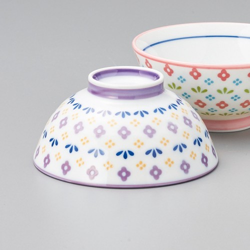 65555-601 かわいい花畑紫茶碗(小)|業務用食器カタログ陶里30号