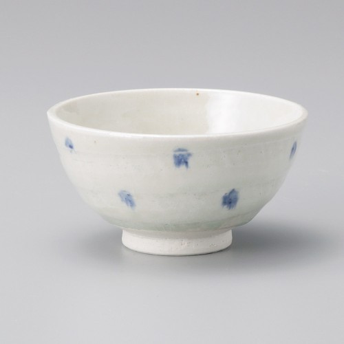 65925-631 ブルー水玉土物茶碗|業務用食器カタログ陶里30号