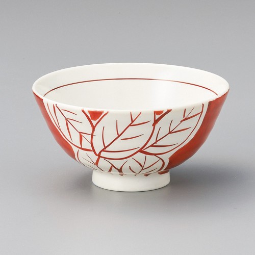 65936-631 赤絵木の葉茶碗|業務用食器カタログ陶里30号