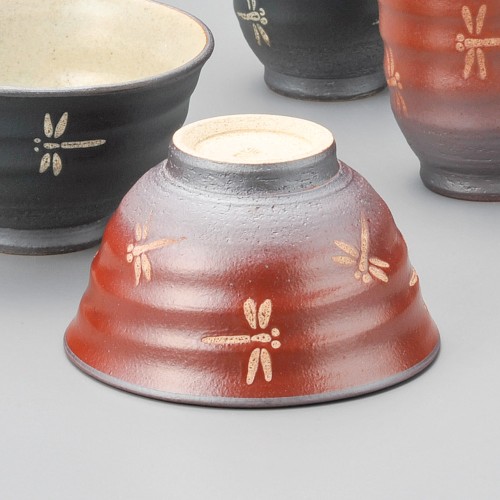 66018-341 トンボ茶碗(赤)|業務用食器カタログ陶里30号