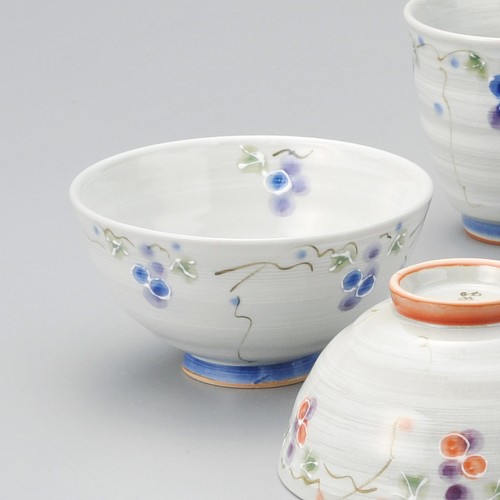 66129-131 彩色ブドウ茶碗(青)|業務用食器カタログ陶里30号