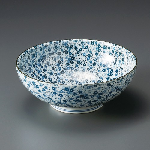 66403-621 藍染小花麺鉢|業務用食器カタログ陶里30号