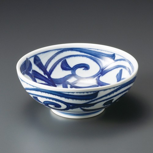 66414-491 藍草紋麺鉢|業務用食器カタログ陶里30号
