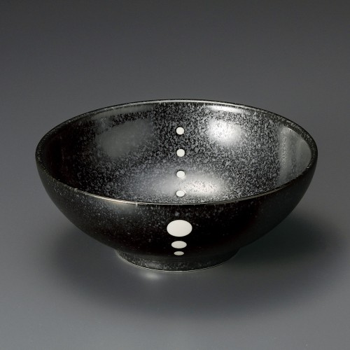 66415-491 ドット麺鉢(黒)|業務用食器カタログ陶里30号