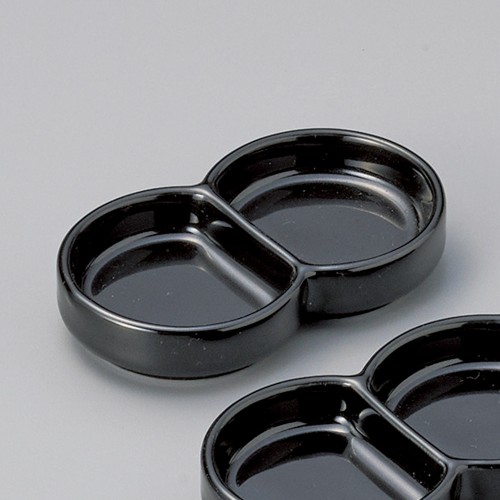 68019-151 ブラック二品豆皿|業務用食器カタログ陶里30号