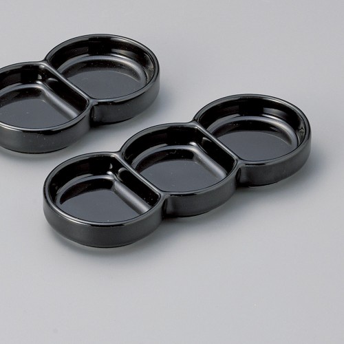 68020-151 ブラック三品豆皿|業務用食器カタログ陶里30号