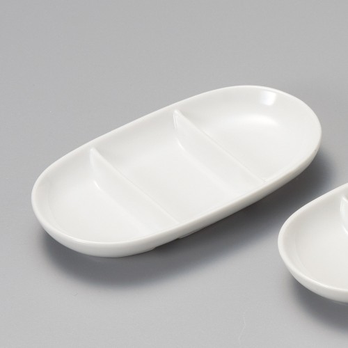68029-451 白釉小判三品皿|業務用食器カタログ陶里30号