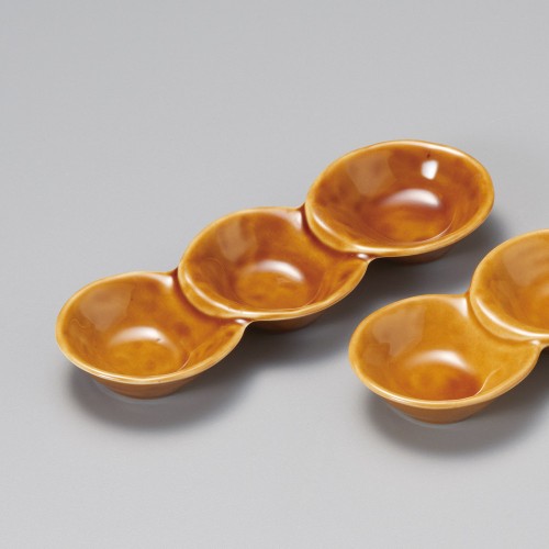 68043-491 うす茶薬味三品皿|業務用食器カタログ陶里30号