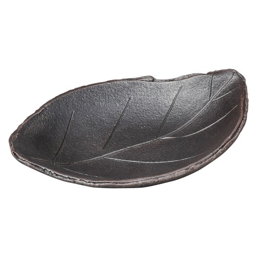 68407-431 黒土木の葉陶板(小)|業務用食器カタログ陶里30号