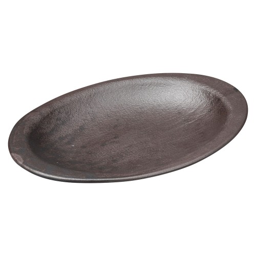 68408-431 黒土楕円リム付陶板|業務用食器カタログ陶里30号