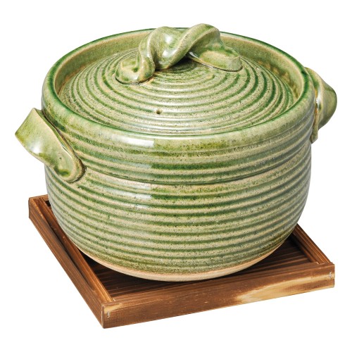 69101-431 緑釉五合炊御飯鍋|業務用食器カタログ陶里30号
