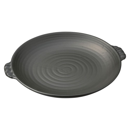 69311-181 黒釉耐熱手付陶板(小)|業務用食器カタログ陶里30号