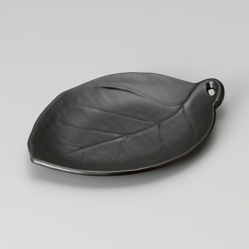 69815-711 黒釉葉型陶板(小)|業務用食器カタログ陶里30号