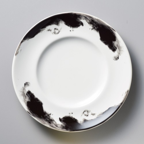 82511-291 水墨和禅 イングレ24㎝リム丸皿|業務用食器カタログ陶里30号