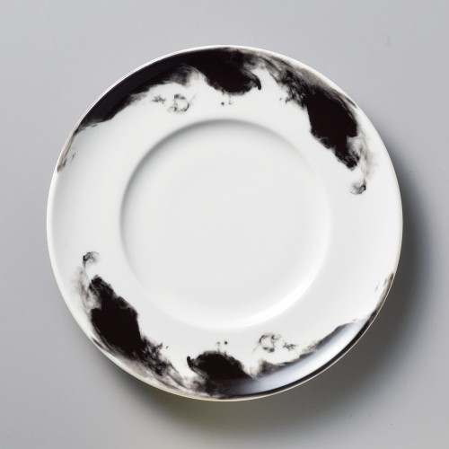 82514-291 水墨和禅 イングレ22㎝リム丸皿|業務用食器カタログ陶里30号