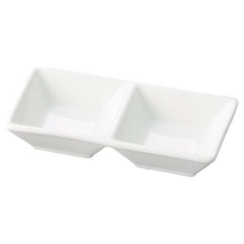 85616-181 白スクエア2連皿|業務用食器カタログ陶里30号
