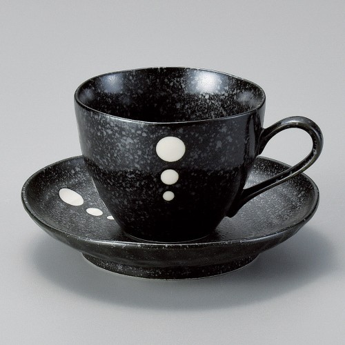 95352-631 ドット黒コーヒー碗丈|業務用食器カタログ陶里30号