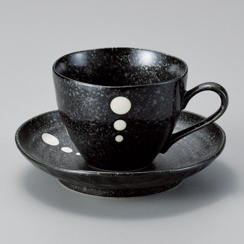 95353-631 ドット黒コーヒー皿|業務用食器カタログ陶里30号