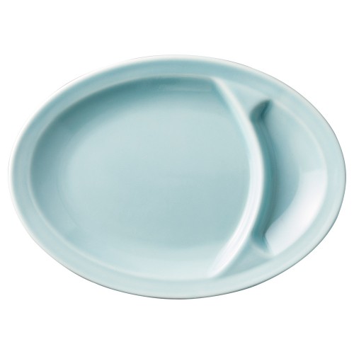 97428-521 青磁 9吋仕切小判皿|業務用食器カタログ陶里30号