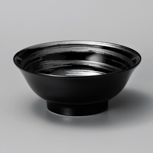 A1511-051 黒彫刻6.8高台丼|業務用食器カタログ陶里30号