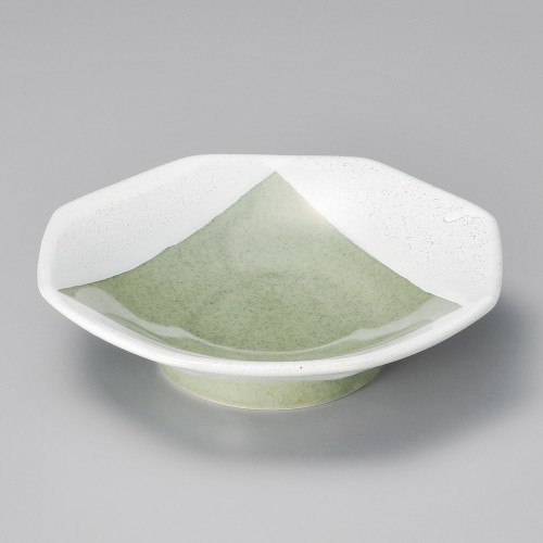 A2002-051 よもぎ三角紋八角シューマイ皿|業務用食器カタログ陶里30号