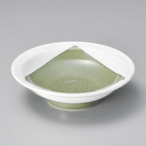 A2007-051 よもぎ三角紋7.0丸高台皿|業務用食器カタログ陶里30号