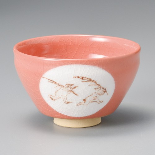 A3023-721 赤鳥獣戯画小茶碗|業務用食器カタログ陶里30号