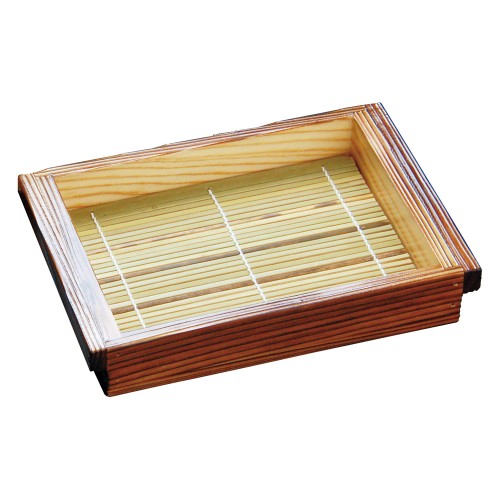 A5045-501 そば 長角(身･竹ス)焼杉板|業務用食器カタログ陶里30号
