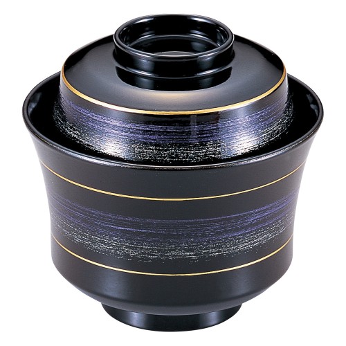 A7012-561 [TM]3.1寸京型吸椀 黒紫銀かすり|業務用食器カタログ陶里30号
