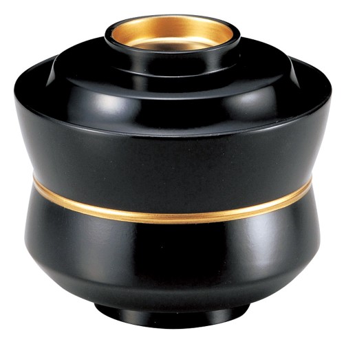 A7015-561 [TM]3.2寸杵型椀 黒つば金ライン|業務用食器カタログ陶里30号