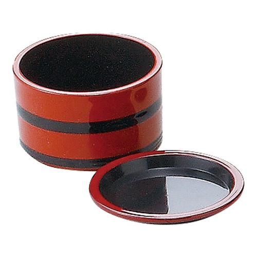 A7434-561 [A]桶型つゆ入れ 朱に帯黒|業務用食器カタログ陶里30号
