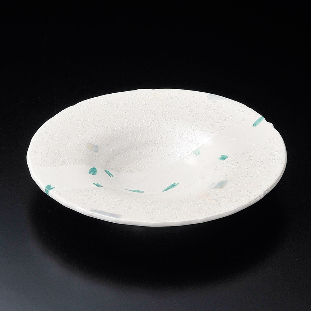 03515-651 ラスター帯白花散らし7.0スープ型皿|業務用食器カタログ陶里31号