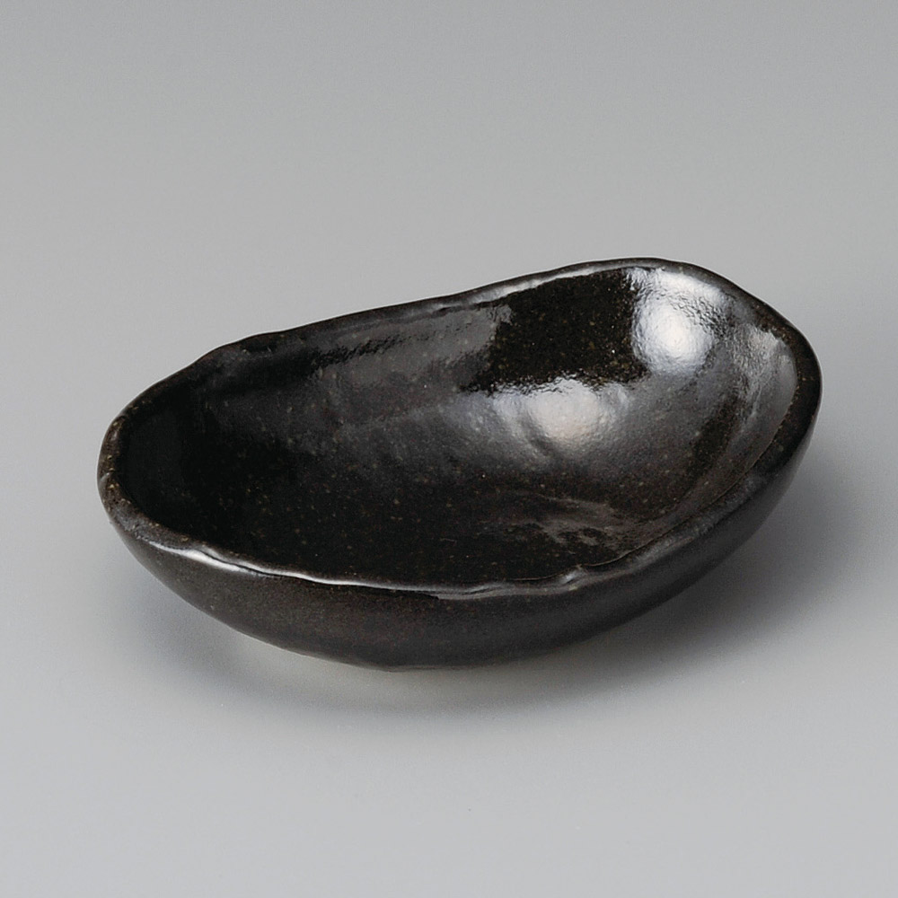 10222-221 黒釉楕円4.0小鉢|業務用食器カタログ陶里31号