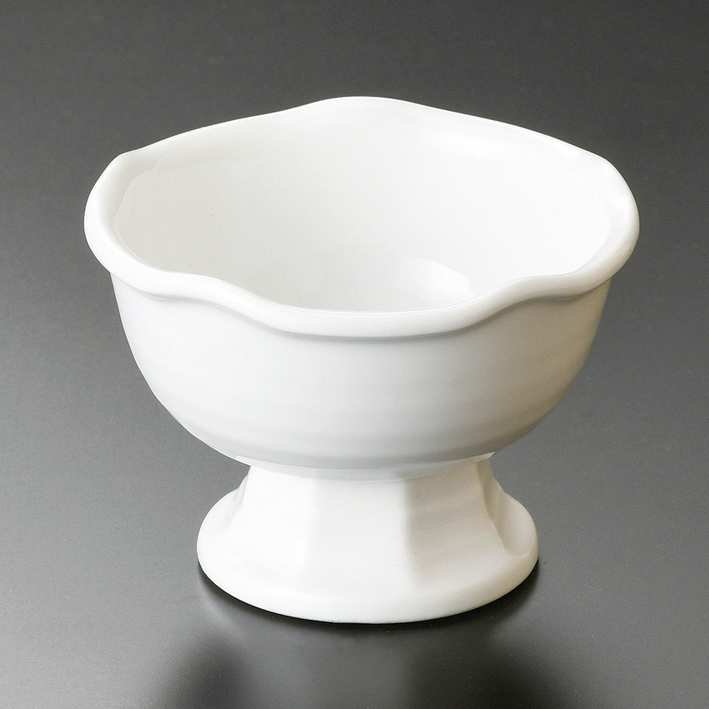 11001-291 白磁梅型高台小鉢(大)|業務用食器カタログ陶里31号