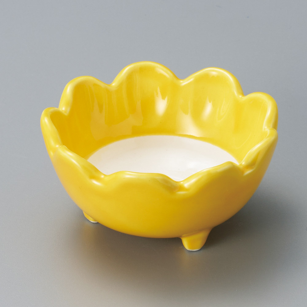 11614-131 黄白花型小鉢(小)|業務用食器カタログ陶里31号