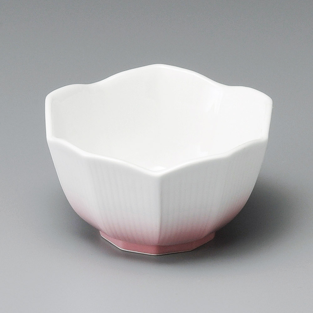 11725-051 ピンク吹十角小鉢(小)|業務用食器カタログ陶里31号