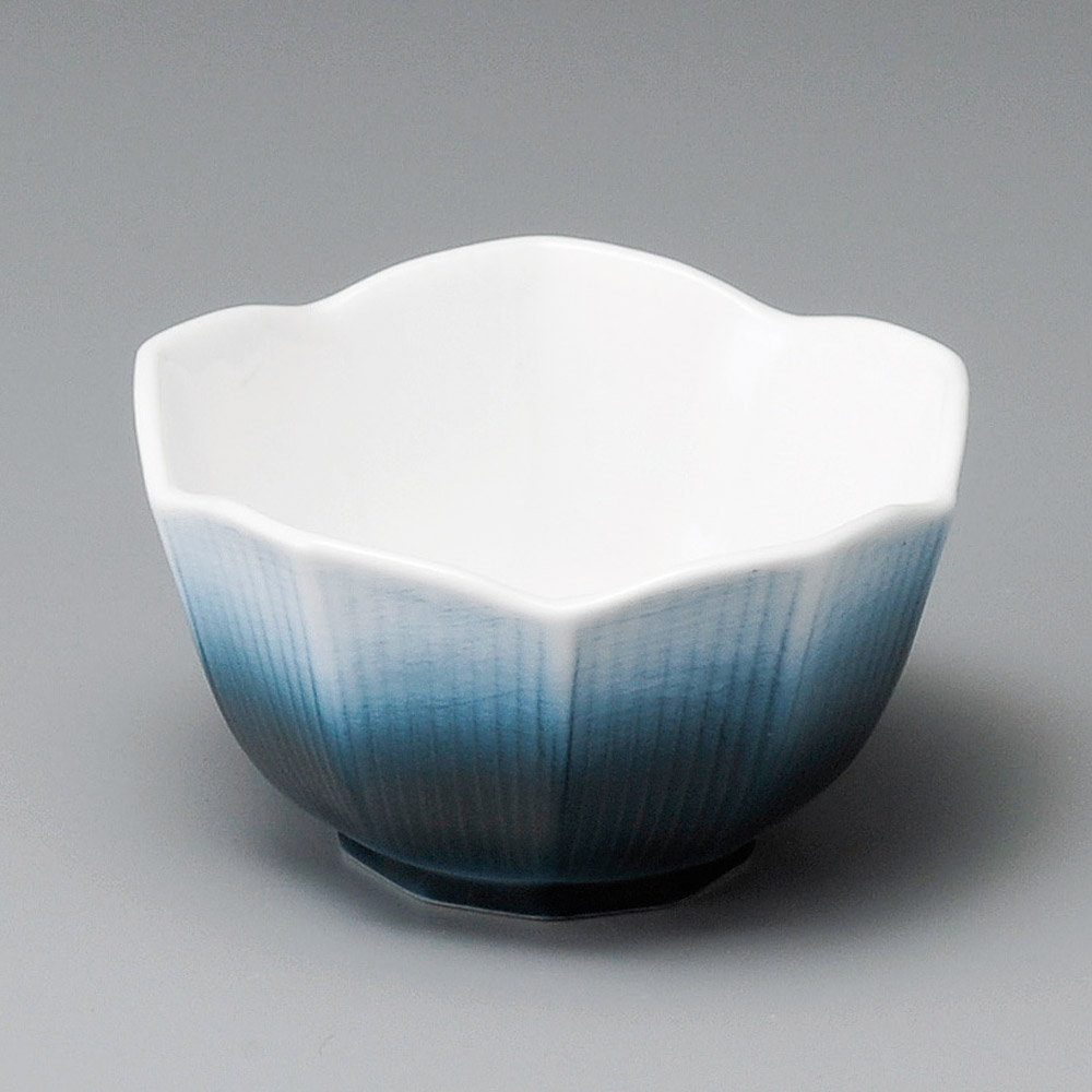 11736-181 藍彩桔梗型小鉢(大)|業務用食器カタログ陶里31号