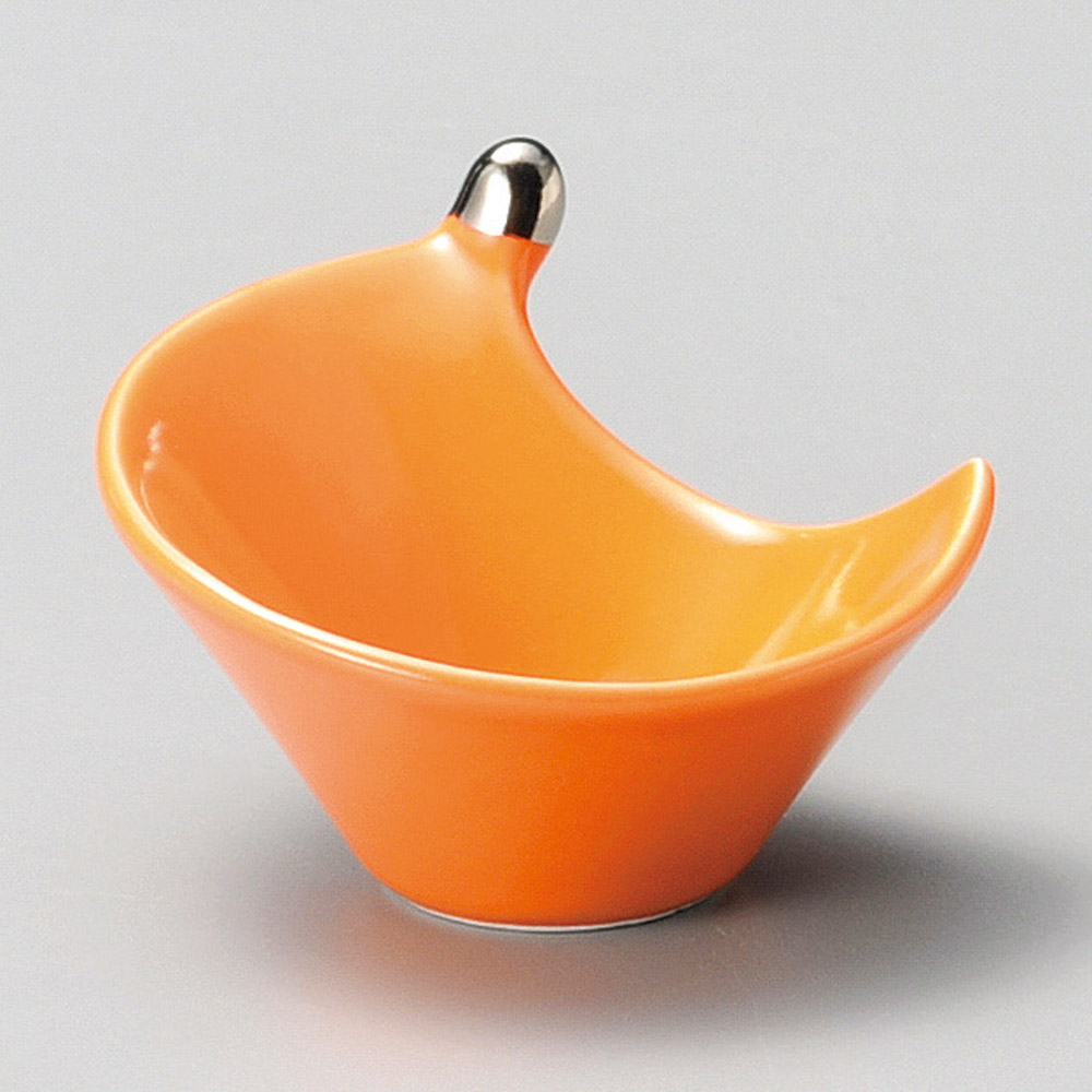 14622-01.471 渕プラチナ雫型珍味 (オレンジ)|業務用食器カタログ陶里31号