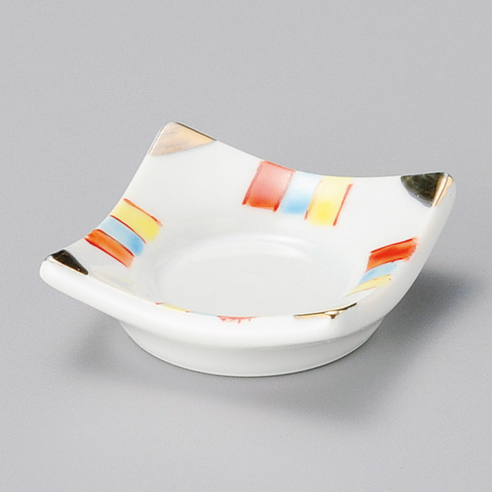 色十草四方珍味小皿 品番16101-331 業務用食器カタログ陶里31号