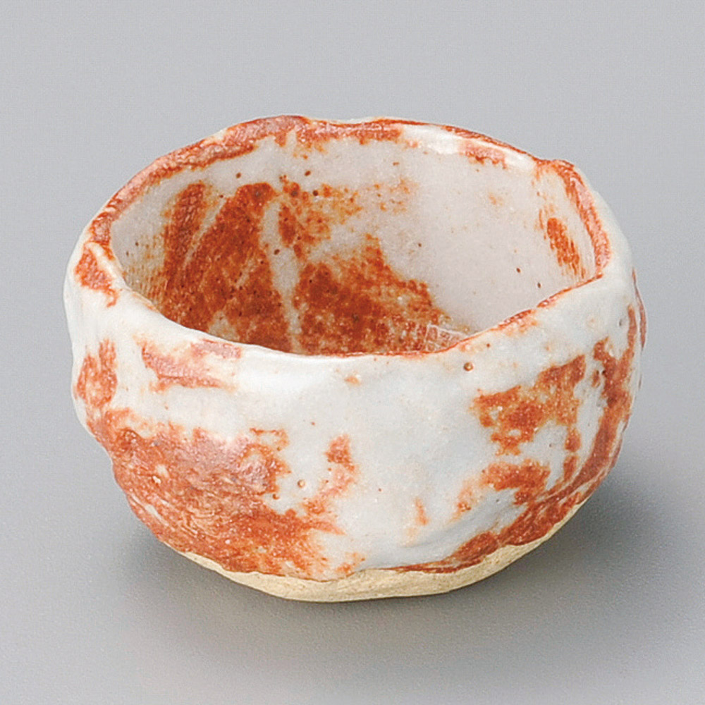 手造り赤志野つぼ型珍味(大) 品番16107-181 業務用食器カタログ陶里31号