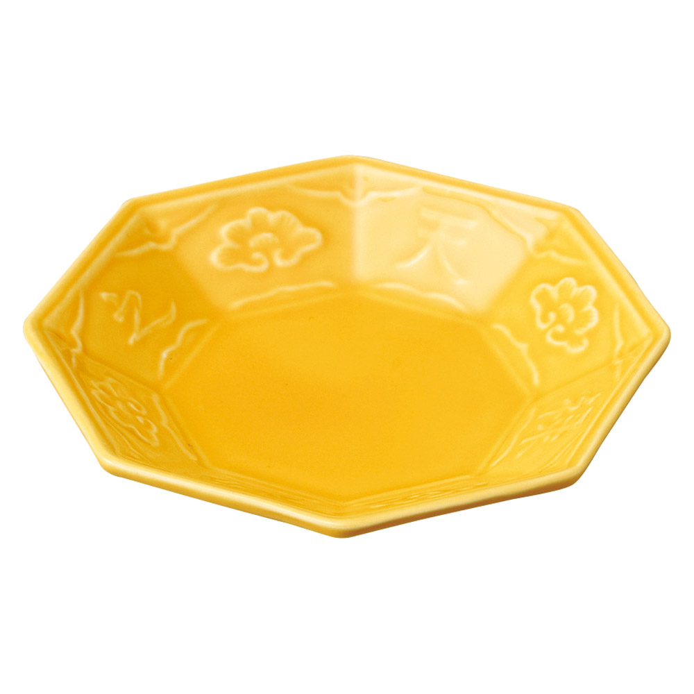 16820-081 黄釉八角皿|業務用食器カタログ陶里31号
