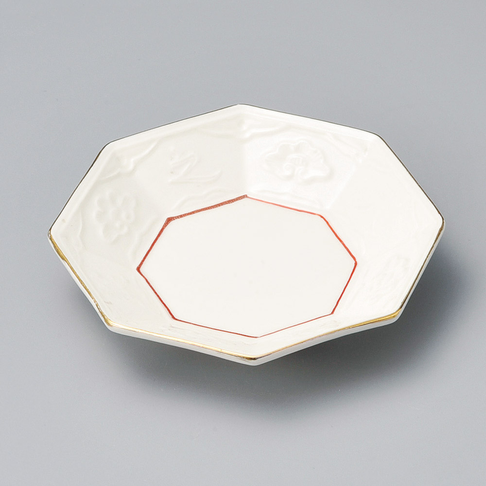 17313-021 朱金線八角皿|業務用食器カタログ陶里31号