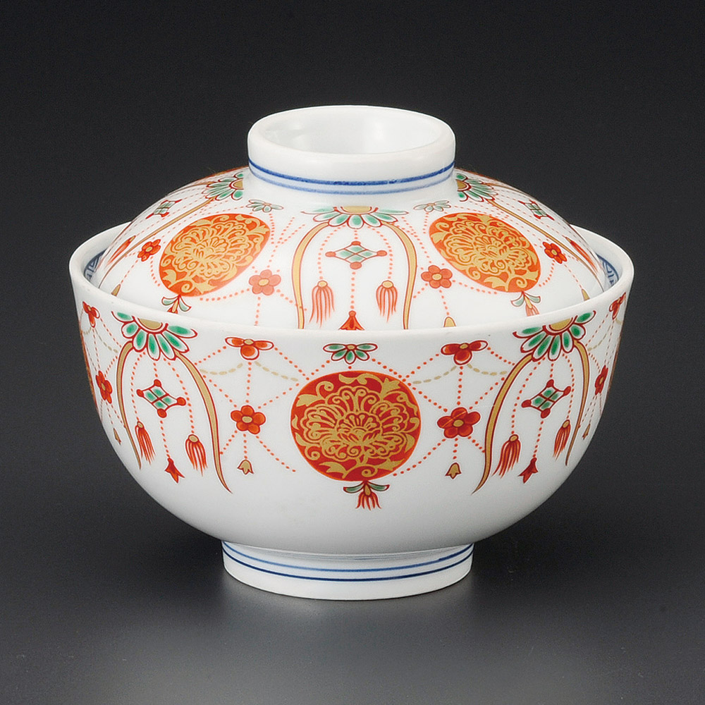18405-541 瓔珞紋(赤)円菓子碗|業務用食器カタログ陶里31号