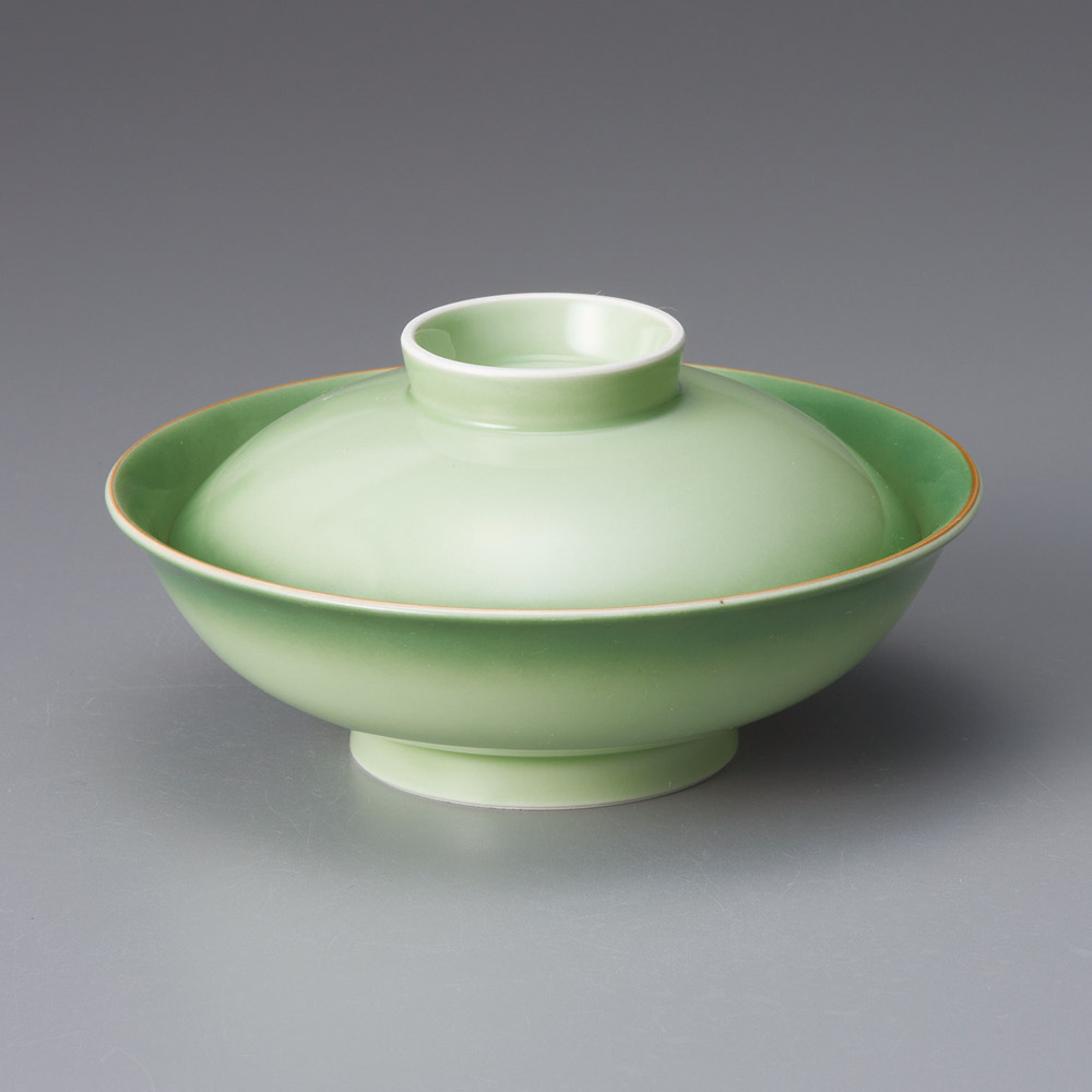 19315-131 緑彩平蓋向|業務用食器カタログ陶里31号