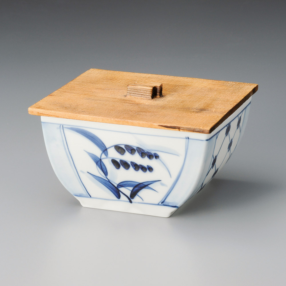 19324-181 古染古花角鉢|業務用食器カタログ陶里31号