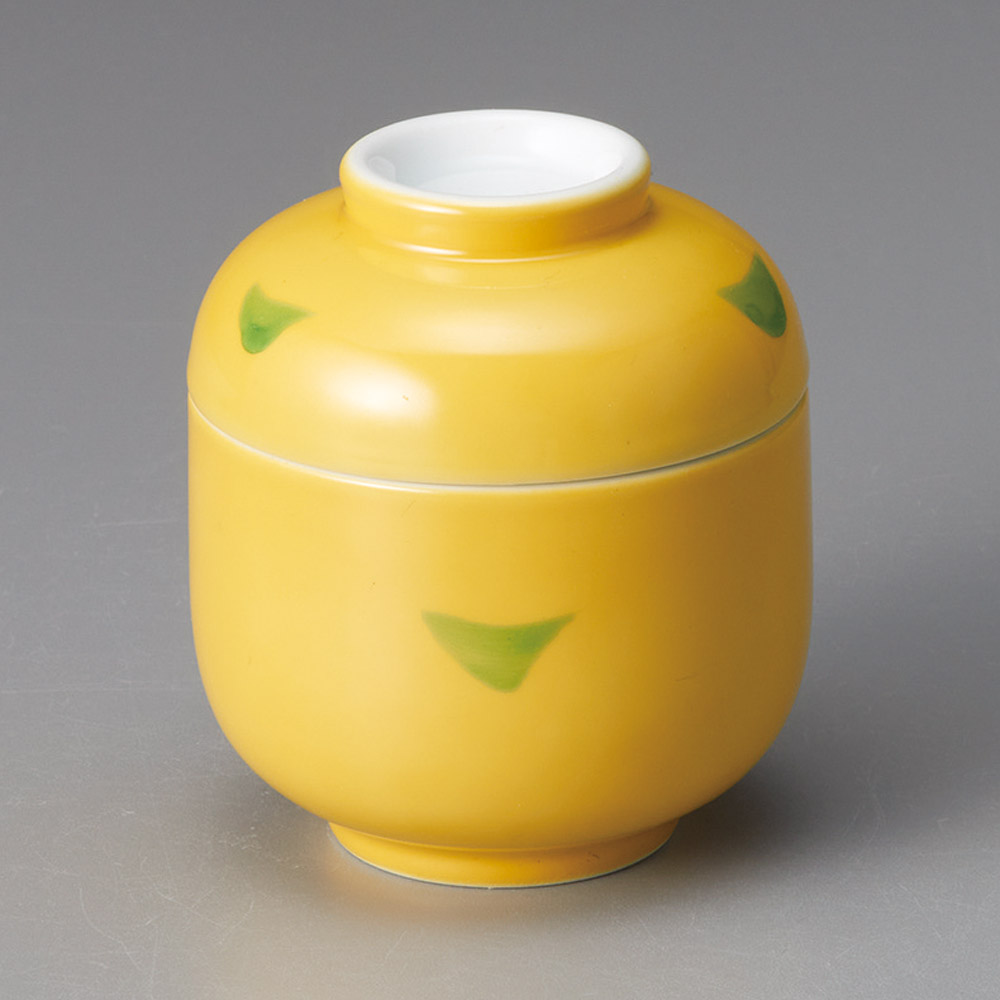 19518-471 黄釉グリーン線ミニ蒸し碗|業務用食器カタログ陶里31号