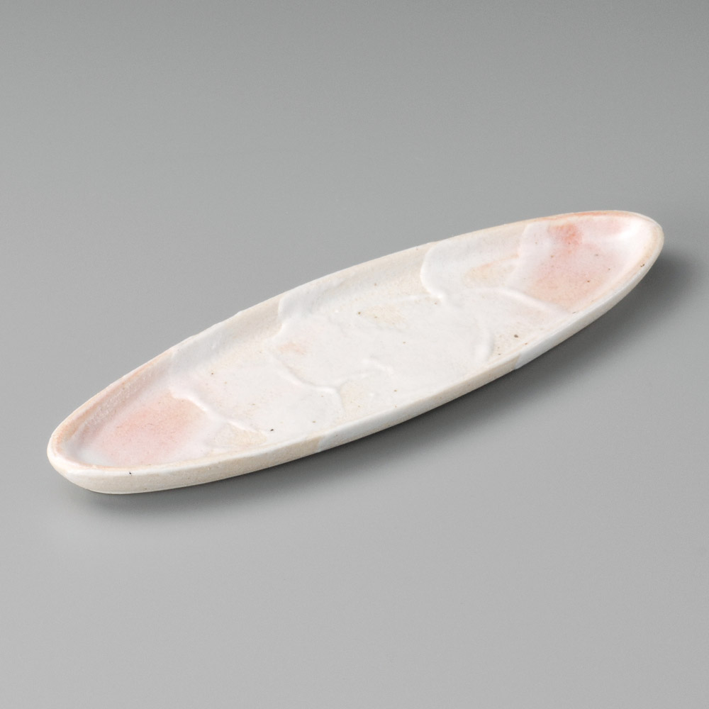 23010-051 桜紅志野舟型付出皿|業務用食器カタログ陶里31号